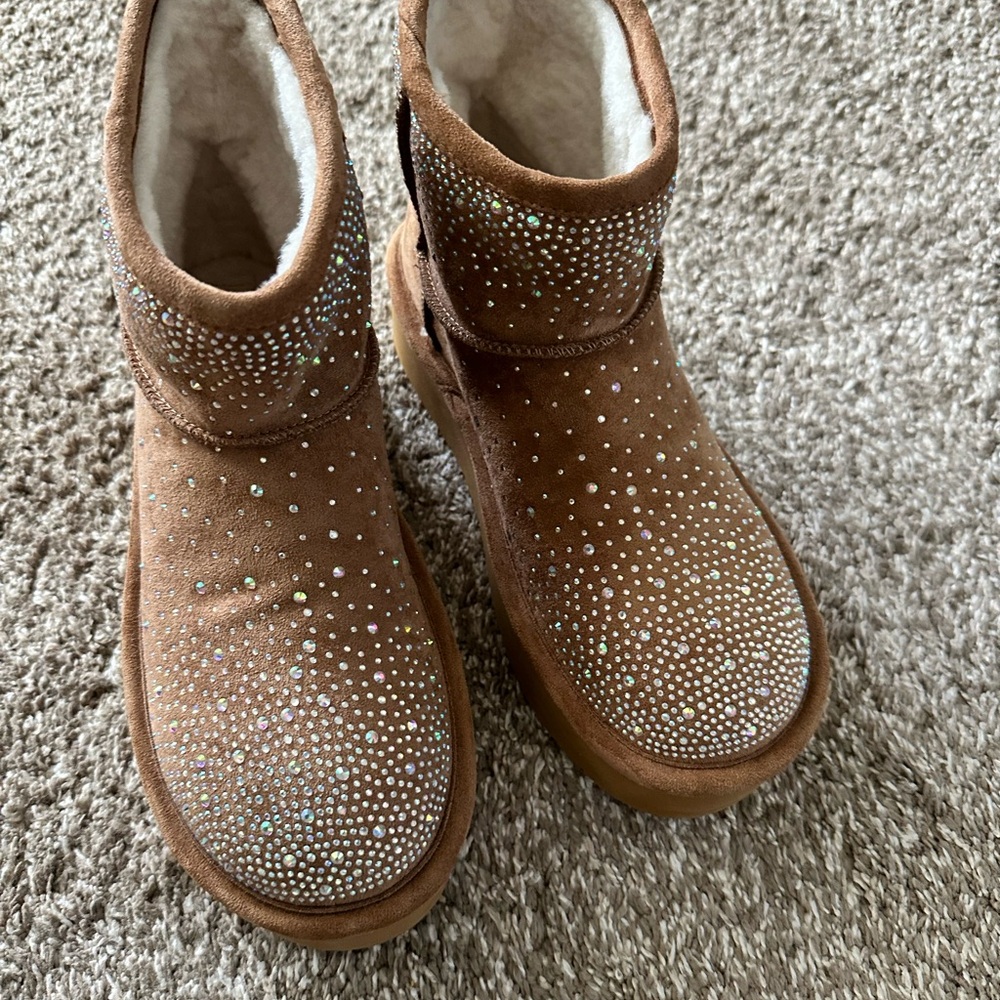 Brown Studded Ankle Boots